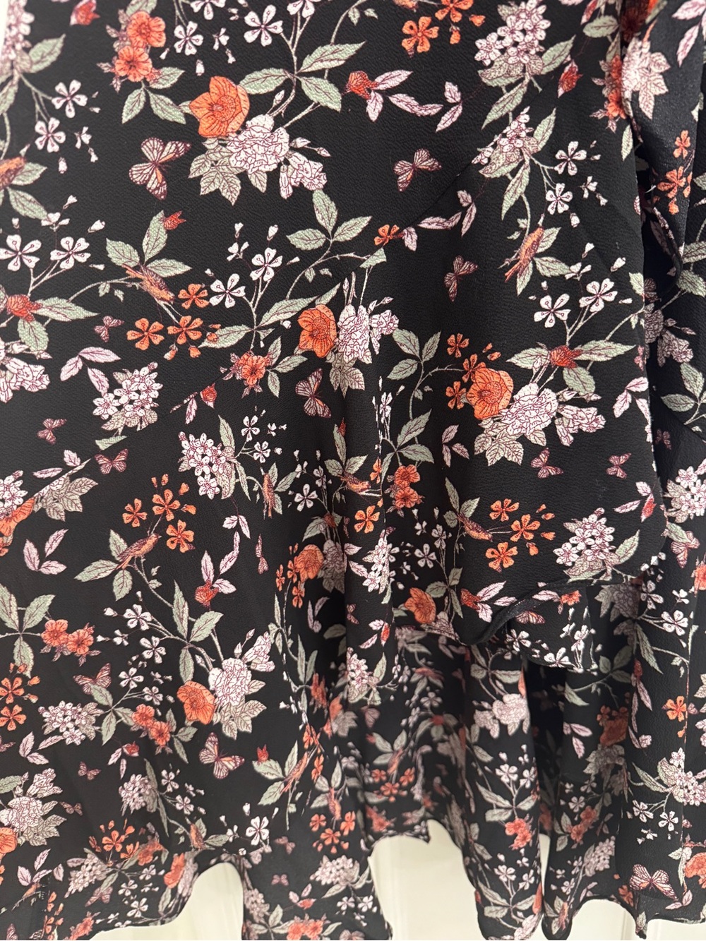 Max Studio Black Maxi Wrap Dress with Pink & Coral Floral Print - Picture 3 of 7